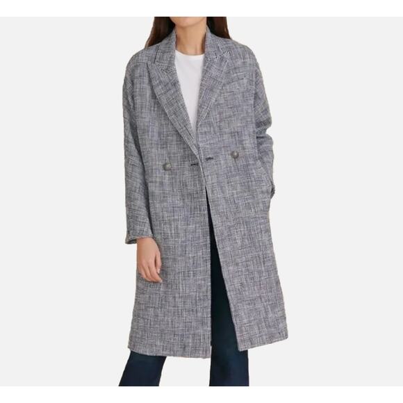 Veronica Beard Fiona Plaid Trench Dickey Blazer Coat Tweed Oversized Long sz XS - Picture 14 of 16